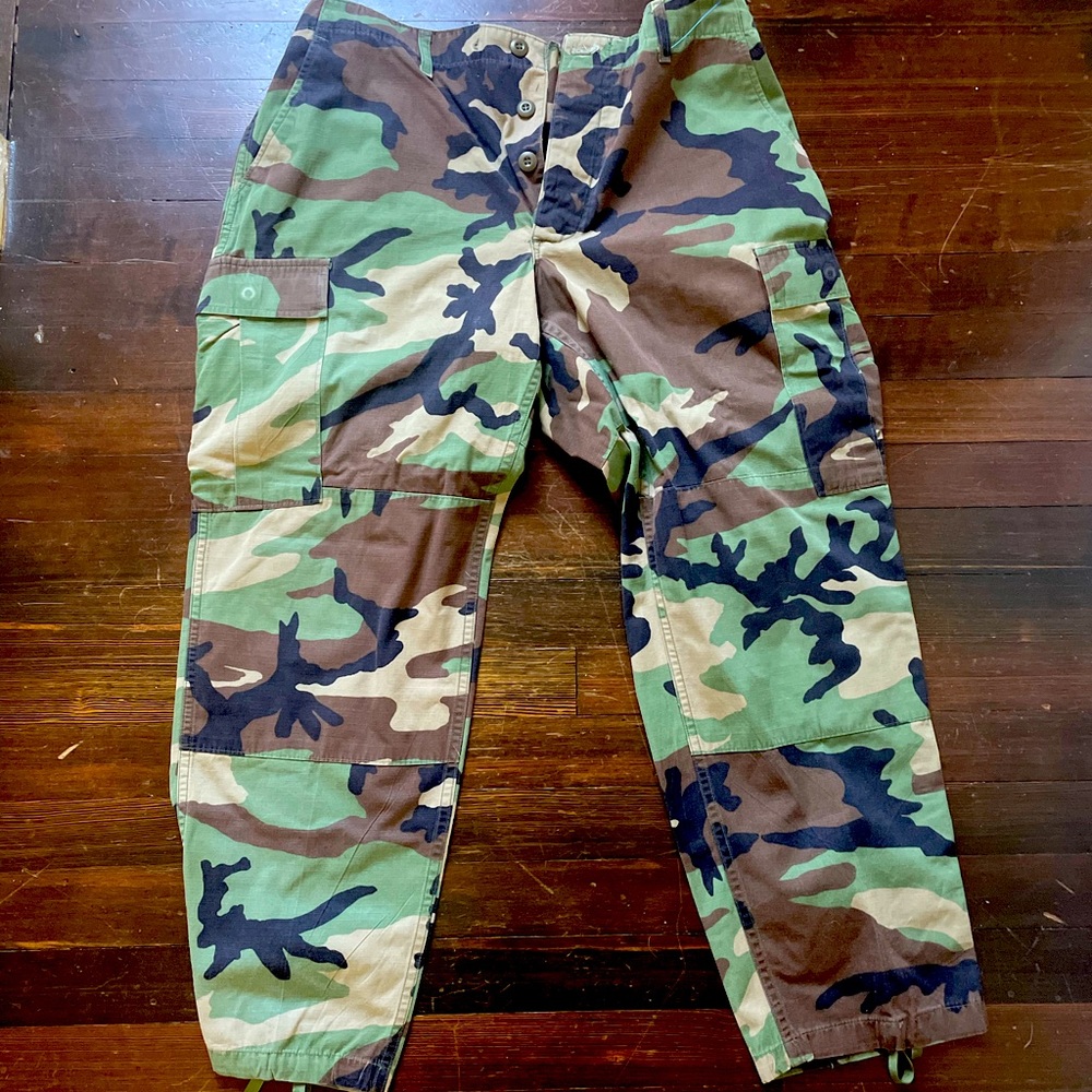 Military style camo, cargo pants